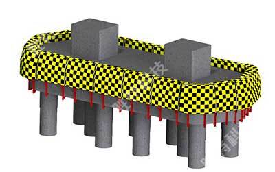 胜特公司设计的自浮式复合材料桥梁防撞设施3D效果图